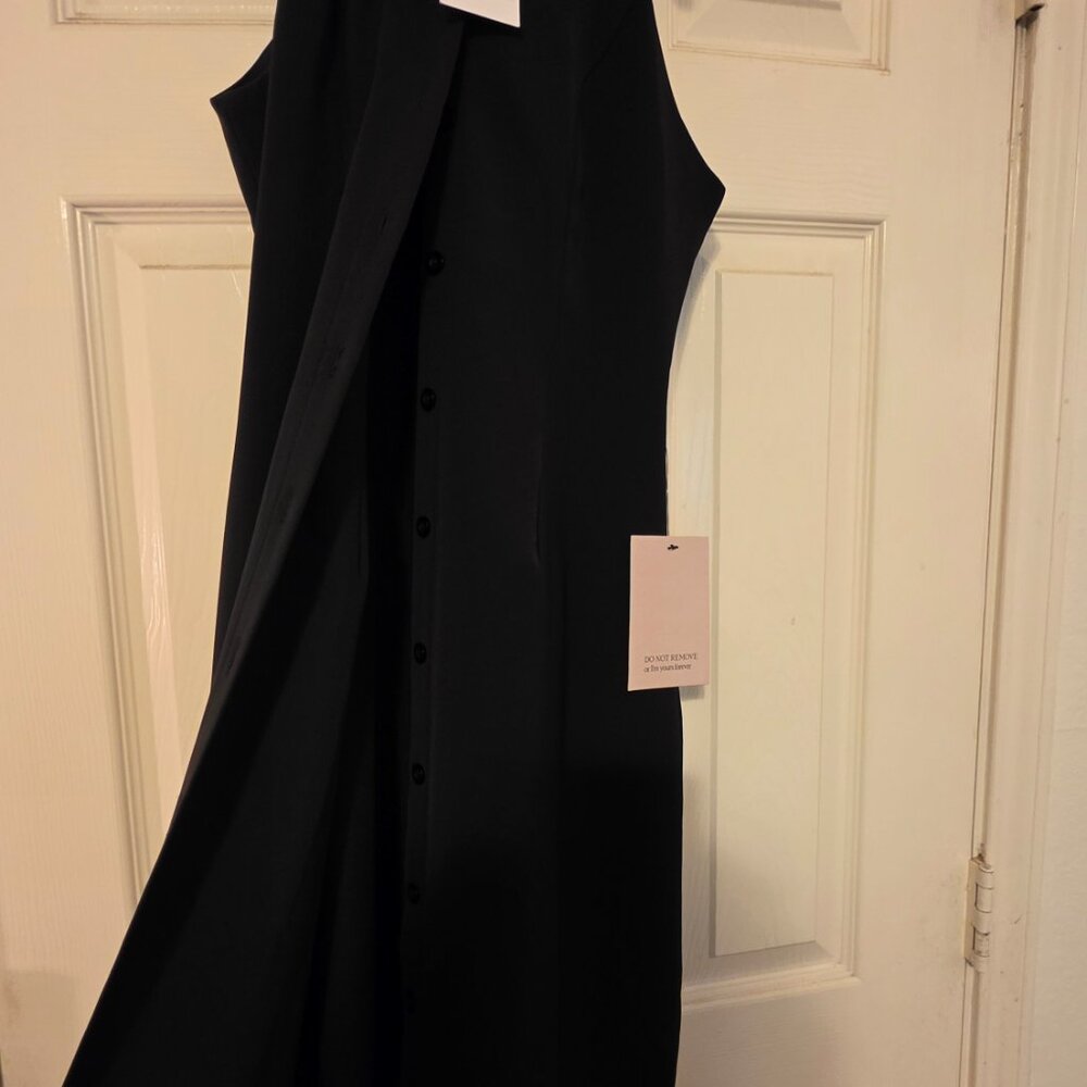 Odd Muse Collar Black Maxi Dress - Picture 5 of 8
